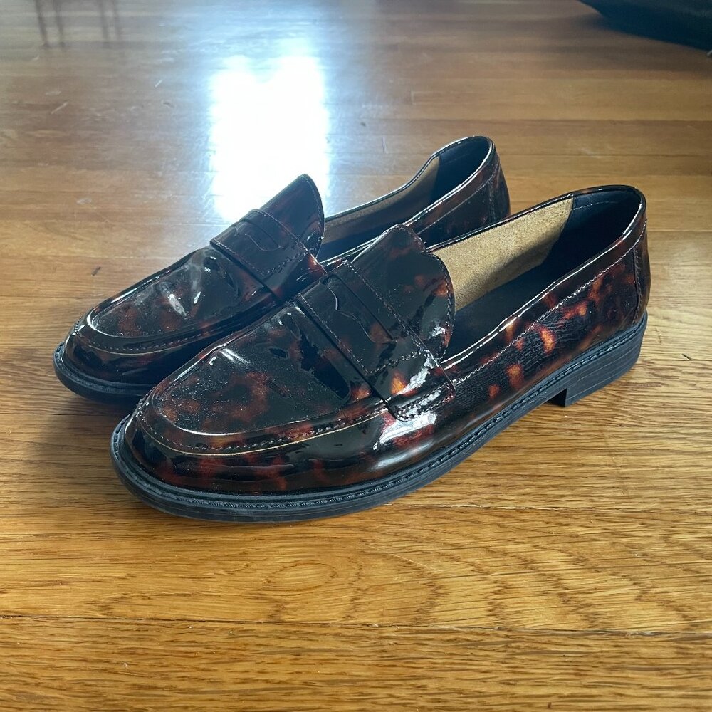 Cole Haan Pinch Maine Classic Penny Loafers in Tortoise Shell, Size 10